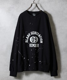 NUMBER (N)INE（ナンバーナイン）の「HAND PAINTED VINTAGE GAZETTE CREWNECK SWEATSHIRT(BLACK) / ハンドペイントヴィンテージ ガゼット クルーネック スウェット（スウェット・メンズ）」