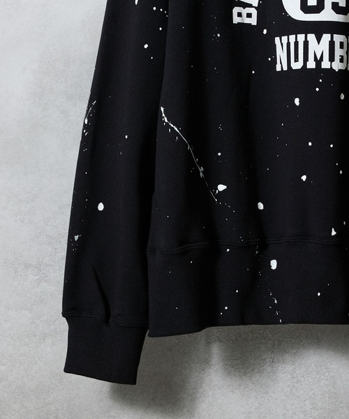 NUMBER (N)INE(ナンバーナイン)の「HAND PAINTED VINTAGE GAZETTE CREWNECK SWEATSHIRT(BLACK) / ハンドペイントヴィンテージ ガゼット クルーネック スウェット(スウェット・メンズ・ブラック系1/ブラック系4/ブラック系2/ブラック系3・3/4/2)」の14枚目の写真