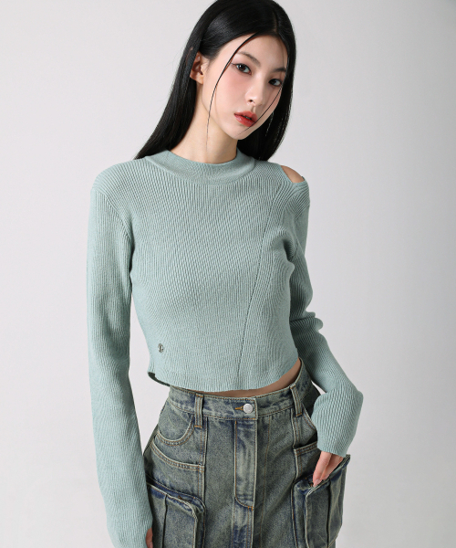AVANDRESS（アバンドレス ）の「Tati Hole Round Knit MELANGE（ニット/セーター・レディース・杢グレー・SMALL/MEDIUM）」の10枚目の写真