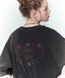 CPGN STUDIO（コンパーニョ）の「キャットステッチピグメント半袖Tシャツブラウン（Tシャツ/カットソー）」