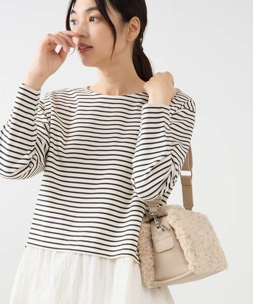 MELROSE claire(メルローズ クレール)の「【フラップトップショルダーバッグ】(ショルダーバッグ・レディース・グレー/ライトベージュ/ブラック・FREE)」の5枚目の写真