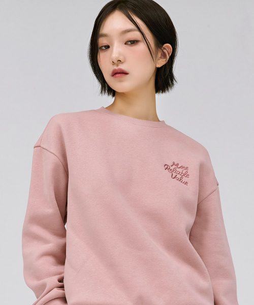 CHASECULT(チェイスカルト)の「レディース刺繍ポイント裏起毛スウェットTシャツ-ピンク(スウェット・レディース・PINK・90/85)」の1枚目の写真