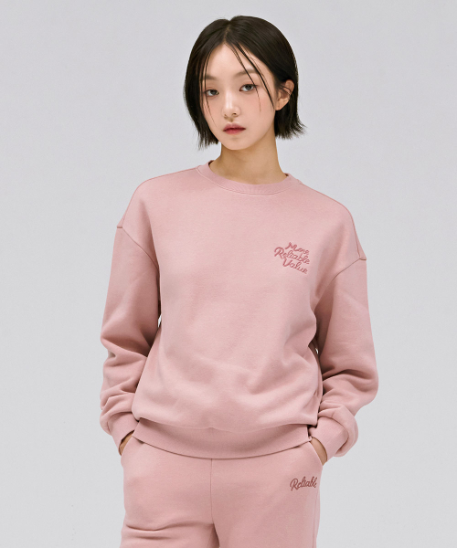 CHASECULT(チェイスカルト)の「レディース刺繍ポイント裏起毛スウェットTシャツ-ピンク(スウェット・レディース・PINK・90/85)」の2枚目の写真
