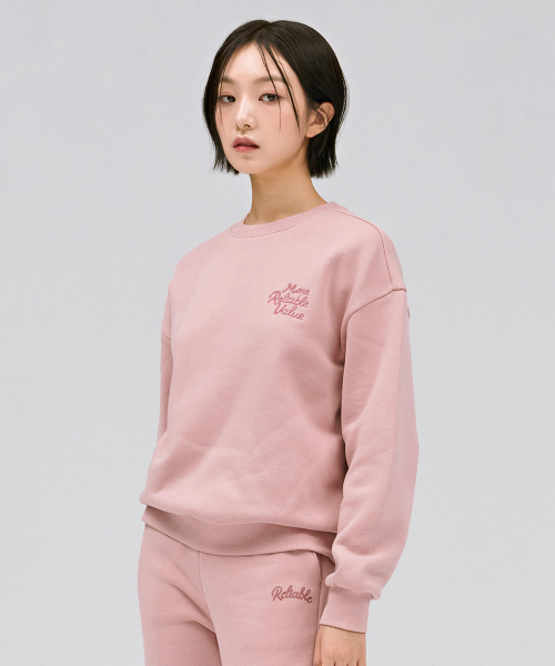 CHASECULT(チェイスカルト)の「レディース刺繍ポイント裏起毛スウェットTシャツ-ピンク(スウェット・レディース・PINK・90/85)」の3枚目の写真