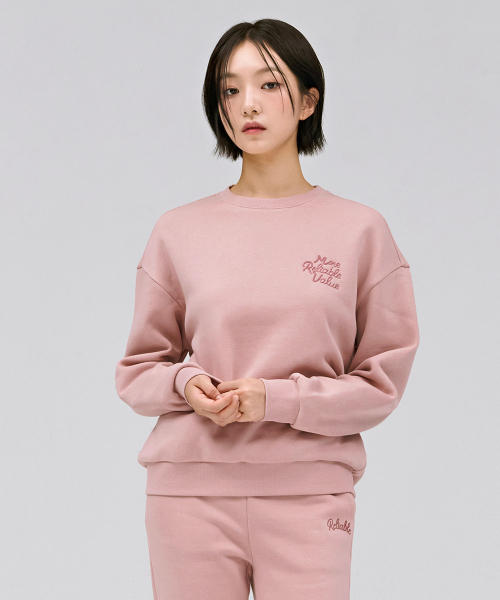 CHASECULT(チェイスカルト)の「レディース刺繍ポイント裏起毛スウェットTシャツ-ピンク(スウェット・レディース・PINK・90/85)」の5枚目の写真