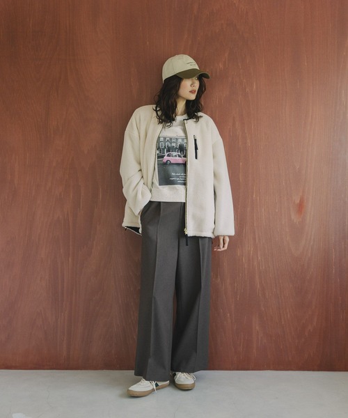 GLOBAL WORK（グローバルワーク）の「乾きやすいプリントスウェット/580953（スウェット・レディース・チャコールグレー/オフホワイト/ホワイト/キャメル/ライトグレー/ネイビー/ダークグレー・LONG/SHORT/REGULAR）」の9枚目の写真