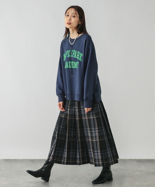 GLOBAL WORK（グローバルワーク）の「乾きやすいプリントスウェット/580953（スウェット・レディース・チャコールグレー/オフホワイト/ホワイト/キャメル/ライトグレー/ネイビー/ダークグレー・LONG/SHORT/REGULAR）」の15枚目の写真