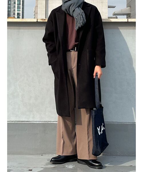 MUSINSA STANDARD（ムシンサスタンダード）の「軽量リアルワイドヒドゥンバンディングスラックス【ダスティベージュ】（スラックス・メンズ・その他・28/40/38/42/26/27）」の13枚目の写真