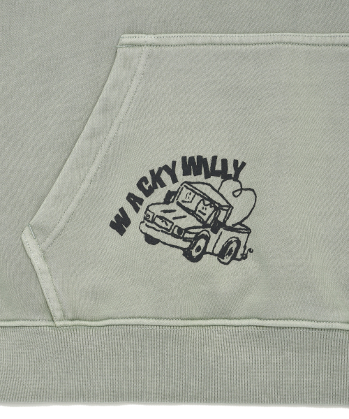 Wacky WiLLy(ワッキーウィリー)の「ダイングタイポグラフィックフードスウェットオリーブグリーン(パーカー・レディース・その他・SMALL/MEDIUM/LARGE/X-LARGE)」の6枚目の写真