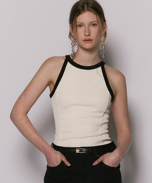 WESLEYHYUSTON（ウェズリーユーストン）の「Color block hourglass long sleeveless ivory（Tシャツ/カットソー・レディース・その他・SMALL/MEDIUM）」の2枚目の写真