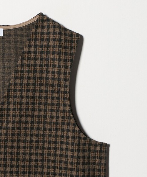 A DAY IN THE LIFE UNITED ARROWS(アデイインザライフユナイテッドアローズ)の「ニットメルトン チェック ジャンパースカート <A DAY IN THE LIFE>(ワンピース・レディース・オレンジ/グレー系・FREE)」の5枚目の写真