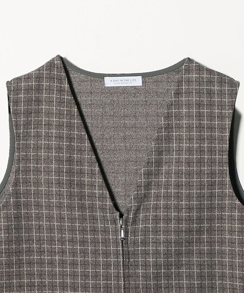 A DAY IN THE LIFE UNITED ARROWS(アデイインザライフユナイテッドアローズ)の「ニットメルトン チェック ジャンパースカート <A DAY IN THE LIFE>(ワンピース・レディース・オレンジ/グレー系・FREE)」の11枚目の写真