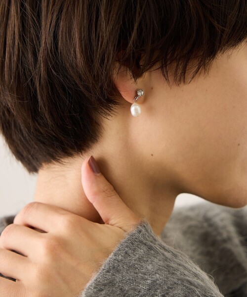 ROPE' PICNIC(ロペピクニック)の「淡水パール×ガラスピアス(ピアス(両耳用)・レディース・ゴールド/シルバー・FREE)」の2枚目の写真