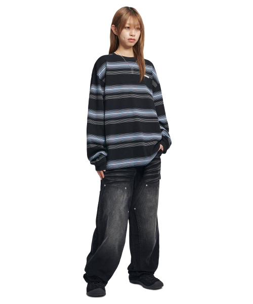 NOMANUAL(NOMANUAL)の「NM STRIPED LONG SLEEVE TEE - BLACK(Tシャツ/カットソー・レディース・その他・X-LARGE/LARGE/MEDIUM)」の5枚目の写真