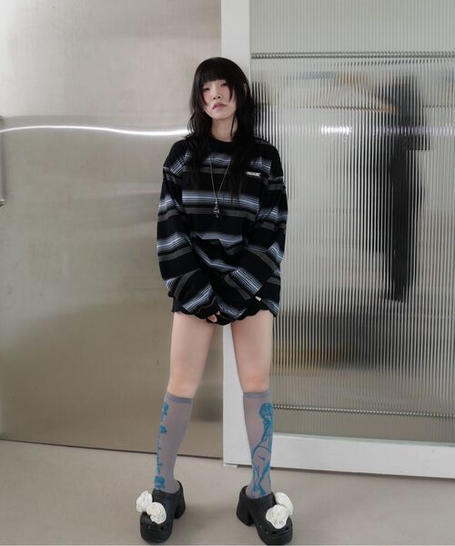 NOMANUAL(NOMANUAL)の「NM STRIPED LONG SLEEVE TEE - BLACK(Tシャツ/カットソー・レディース・その他・X-LARGE/LARGE/MEDIUM)」の14枚目の写真