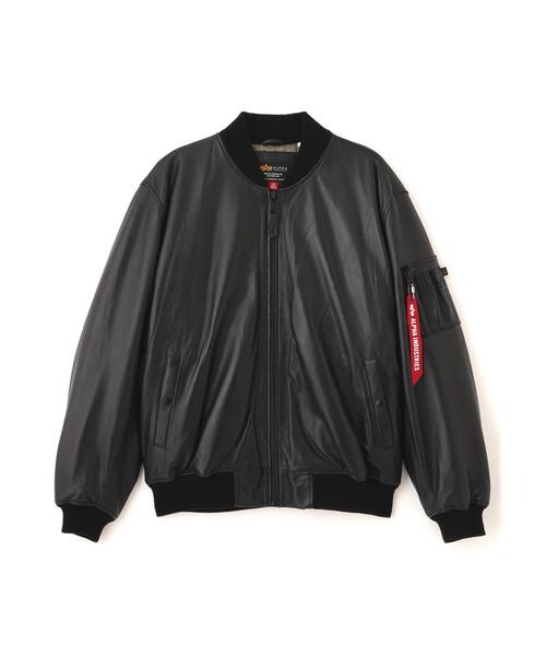 Alpha Industries(アルファインダストリーズ)の「ALPHA INDUSTRIES/アルファ インダストリーズ/LEATHER MA-1 FLIGHT JACKET/レザー エムエーワン フライト ジャケット(MA-1・メンズ・ブラウン/ブラック・2XL/L/M/S/XL)」の2枚目の写真