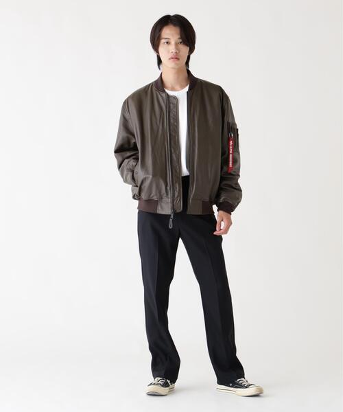 Alpha Industries(アルファインダストリーズ)の「ALPHA INDUSTRIES/アルファ インダストリーズ/LEATHER MA-1 FLIGHT JACKET/レザー エムエーワン フライト ジャケット(MA-1・メンズ・ブラウン/ブラック・2XL/L/M/S/XL)」の8枚目の写真