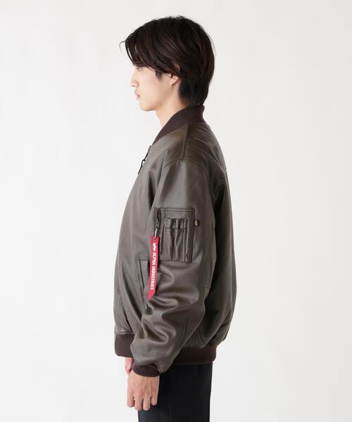 Alpha Industries(アルファインダストリーズ)の「ALPHA INDUSTRIES/アルファ インダストリーズ/LEATHER MA-1 FLIGHT JACKET/レザー エムエーワン フライト ジャケット(MA-1・メンズ・ブラウン/ブラック・2XL/L/M/S/XL)」の10枚目の写真