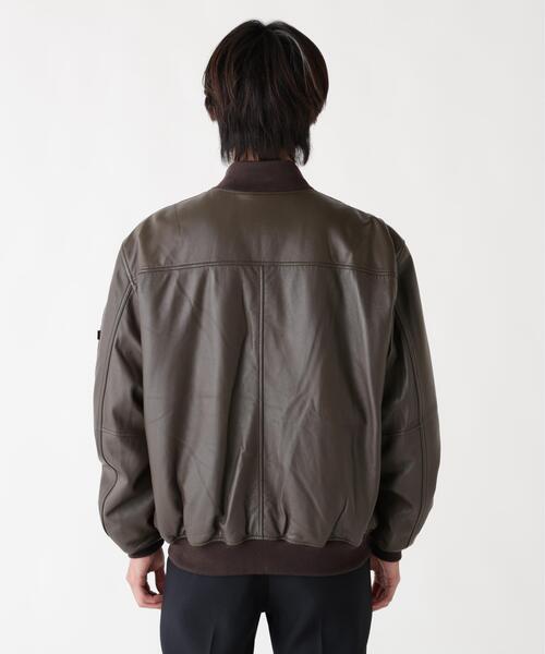 Alpha Industries(アルファインダストリーズ)の「ALPHA INDUSTRIES/アルファ インダストリーズ/LEATHER MA-1 FLIGHT JACKET/レザー エムエーワン フライト ジャケット(MA-1・メンズ・ブラウン/ブラック・2XL/L/M/S/XL)」の11枚目の写真