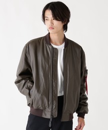 Alpha Industries（アルファインダストリーズ）の「ALPHA INDUSTRIES/アルファ インダストリーズ/LEATHER MA-1 FLIGHT JACKET/レザー エムエーワン フライト ジャケット（MA-1・メンズ）」