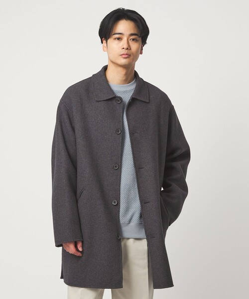 green label relaxing(グリーンレーベルリラクシング)の「ウールナイロン リバー ステンカラーコート(ステンカラーコート・メンズ・グレー系/ネイビー・XL/S/L/M)」の18枚目の写真