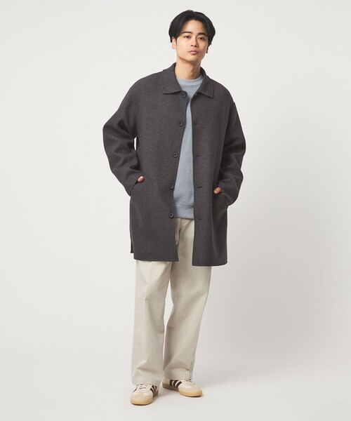green label relaxing(グリーンレーベルリラクシング)の「ウールナイロン リバー ステンカラーコート(ステンカラーコート・メンズ・グレー系/ネイビー・XL/S/L/M)」の19枚目の写真