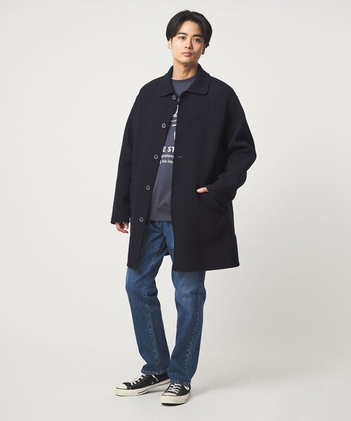 セール】ウールナイロン リバー ステンカラーコート（ステンカラー