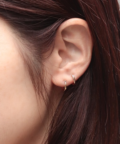 K10 シンプル丸線 ミニフープピアス（ピアス（両耳用））｜NOIR DE