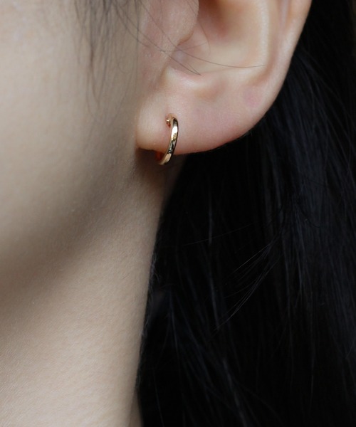 K10 シンプル丸線 ミニフープピアス（ピアス（両耳用））｜NOIR DE