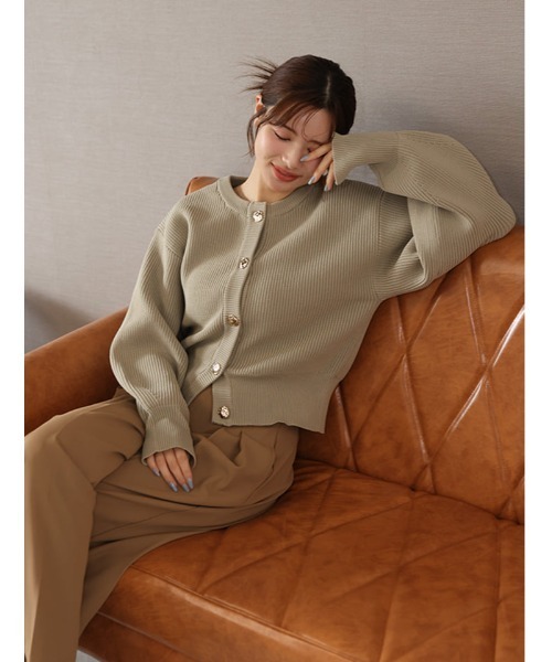 fifth（フィフス）の「ゴールドボタンニットカーディガン（カーディガン/ボレロ・レディース・ブラウン/チャコールグレー/ベージュ・M）」の15枚目の写真
