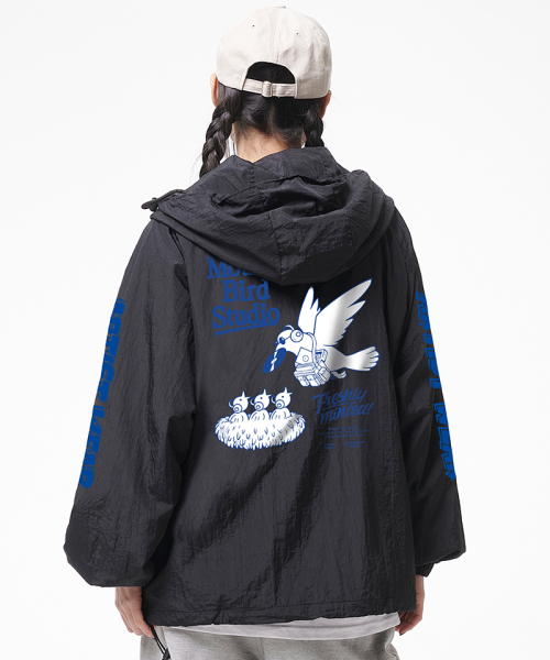 ARTISTWEAR（アーティストウェア）の「[ATW]ソルドアウトフード風防（ナイロンジャケット・レディース・ブラック・MEDIUM/LARGE/X-LARGE/XX-LARGE）」の6枚目の写真