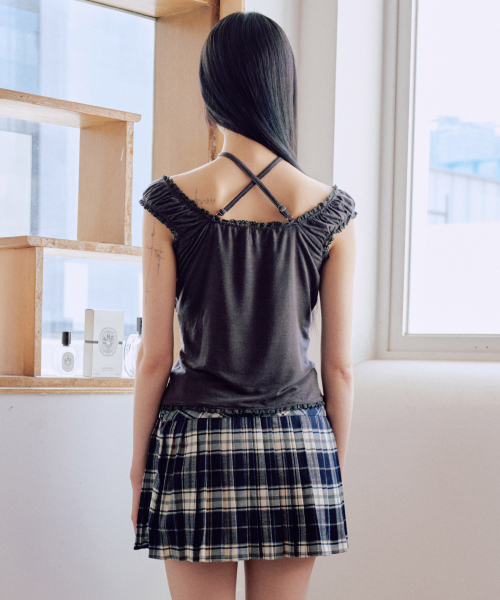 ZEROPLANET（ゼロプラネット）の「カリレースシャーリングトップ [チャコール]（Tシャツ/カットソー・レディース・その他・FREE）」の4枚目の写真