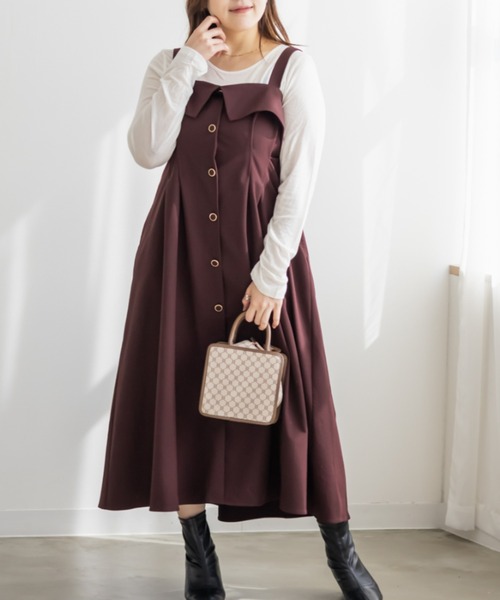 【最終価格】 CLETTEオリジナル★フロントボタンティアードデザインワンピース CLETTEオリジナルフロントボタンティアードデザインワンピース