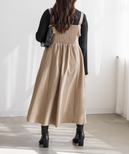 CLETTE(クレット)の「CLETTEオリジナルフロントボタンフラップワンピース(ワンピース・レディース・ブラック/ワイン/ベージュ・4L/3L/LL)」の9枚目の写真