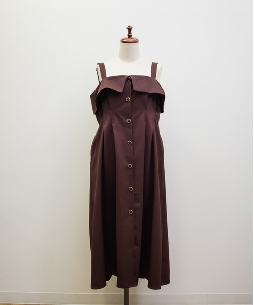 CLETTE(クレット)の「CLETTEオリジナルフロントボタンフラップワンピース(ワンピース・レディース・ブラック/ワイン/ベージュ・4L/3L/LL)」の13枚目の写真
