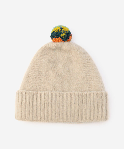 Jo Gordon（ジョーゴードン）の「Jo Gordon | ウール ポンポンニット帽 UNISEX（ニットキャップ/ビーニー・レディース・オートミール/グリーン系その他・ONE）」の6枚目の写真