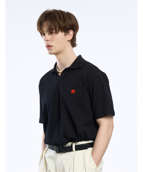 CLEVER FIELD(クレバーフィールド)の「クローバー刺繍エッセンシャルピケTシャツ_ブラック(ポロシャツ・メンズ・その他・LARGE/MEDIUM)」の2枚目の写真