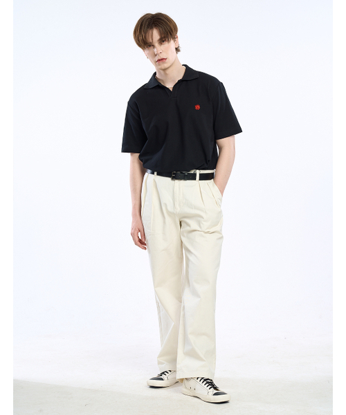 CLEVER FIELD(クレバーフィールド)の「クローバー刺繍エッセンシャルピケTシャツ_ブラック(ポロシャツ・メンズ・その他・LARGE/MEDIUM)」の4枚目の写真