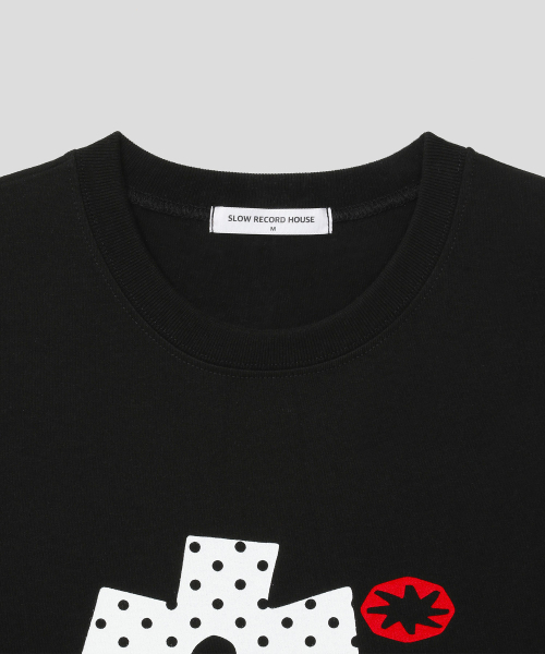 SLOW RECORD HOUSE(スローレコードハウス)の「ポルカドットスターティーシャツ_ブラック(Tシャツ/カットソー・レディース・その他・MEDIUM/SMALL)」の3枚目の写真