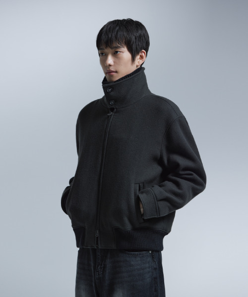 NONBLANK（ノンブランク）の「ニットカラーウールブレンドショートジャケット_DARK GREY（その他アウター・メンズ・チャコール・LARGE/MEDIUM/X-LARGE）」の15枚目の写真