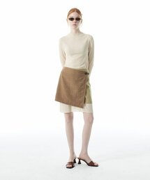 CURRENT（カレント）の「CHECK WRAP MINI SKIRT KS [MUSTARD]（スカート）」