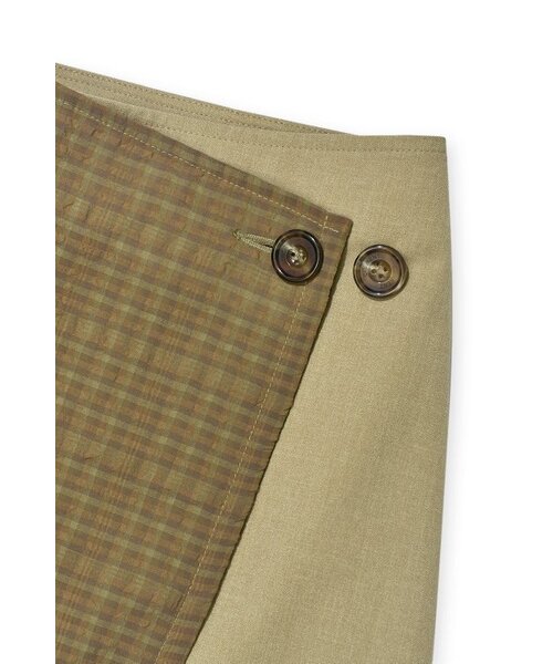 CURRENT（カレント）の「CHECK WRAP MINI SKIRT KS [MUSTARD]（スカート・レディース・その他・FREE）」の3枚目の写真