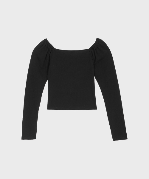 ALKI ALKA（アルキアルカ）の「Heart-neck Long Sleeve (Black)（Tシャツ/カットソー・レディース・ブラック・FREE）」の2枚目の写真