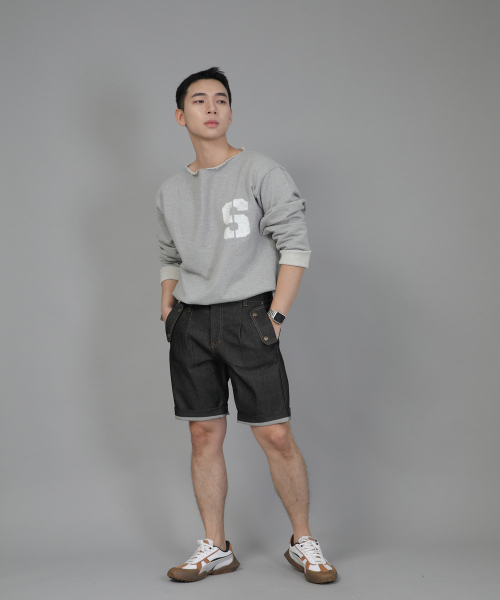 SAINTCREW（セントクルー）の「イングリッシュマン ハーフバンドデニムショーツ EMH-339 ブラックデニム（その他パンツ・メンズ・その他・MEDIUM/LARGE/X-LARGE）」の2枚目の写真