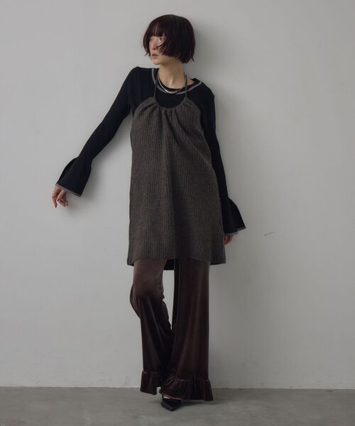 kivi（キヴィ）の「ホルターニットワンピース（ワンピース・レディース・チャコールグレー/ブラック/ブラウン・FREE）」の12枚目の写真