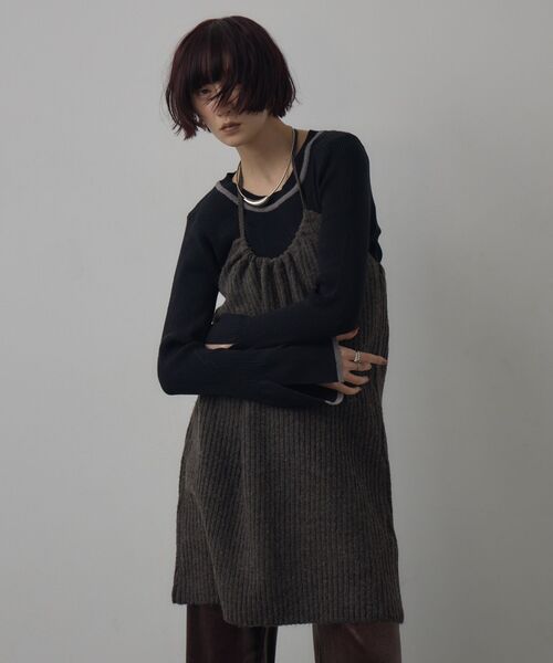 kivi（キヴィ）の「ホルターニットワンピース（ワンピース・レディース・チャコールグレー/ブラック/ブラウン・FREE）」の22枚目の写真