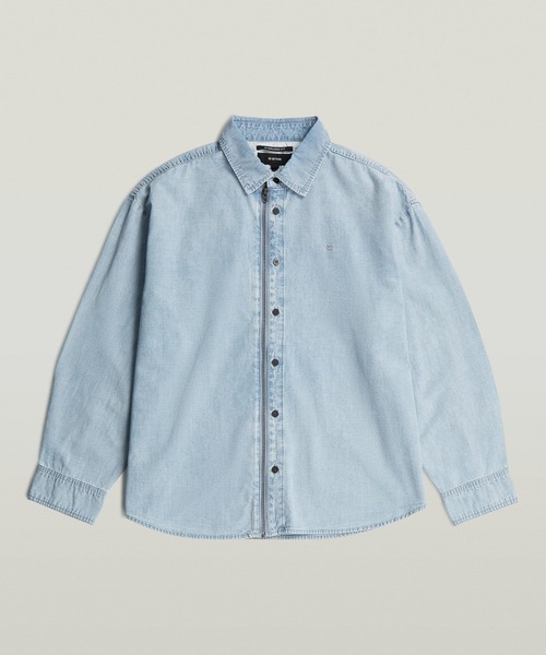 G-STAR(ジースター)の「Hybrid Zip Oversized Shirt/ハイブリッドジップアップオーバーサイズデニムシャツ(シャツ/ブラウス・メンズ・ライトブルー・SMALL/MEDIUM/LARGE/X-LARGE/X-SMALL)」の6枚目の写真