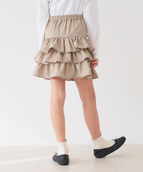 coca（coca）（コカ）の「キッズ　ティアードミニスカート（スカート・キッズ・チャコール/ベージュ・150/140/130/120）」の10枚目の写真