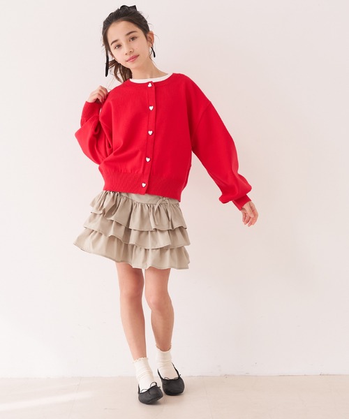 coca（coca）（コカ）の「キッズ　ティアードミニスカート（スカート・キッズ・チャコール/ベージュ・150/140/130/120）」の11枚目の写真