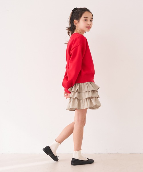 coca（coca）（コカ）の「キッズ　ティアードミニスカート（スカート・キッズ・チャコール/ベージュ・150/140/130/120）」の12枚目の写真